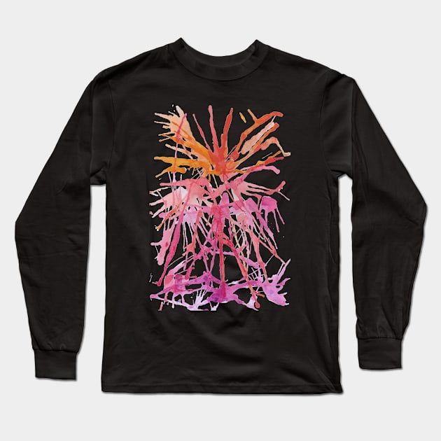 Sunset Splash Doodle Long Sleeve T-Shirt by Red Wolf